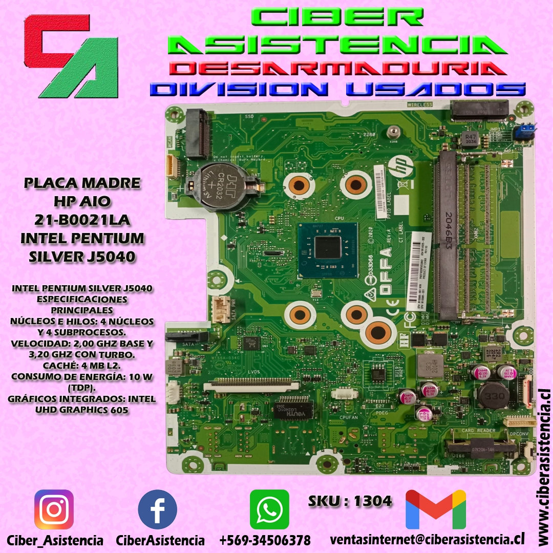 PLACA MADRE HP AIO 21-B0021LA INTEL PENTIUM SILVER J5040