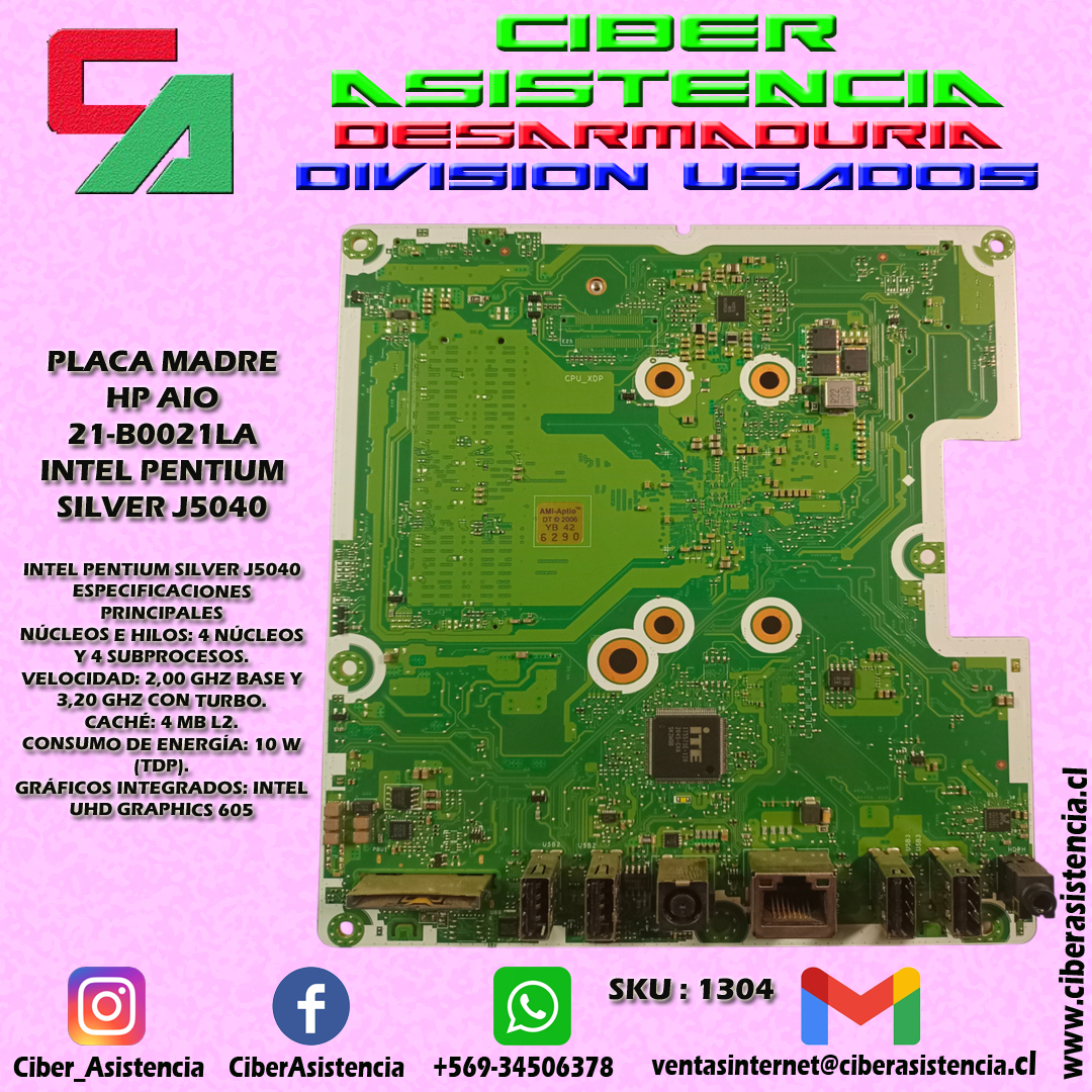 PLACA MADRE HP AIO 21-B0021LA INTEL PENTIUM SILVER J5040 - Imagen 2