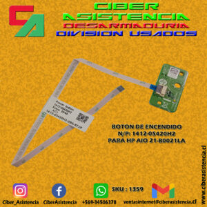 BOTON DE ENCENDIDO N/P: 1412-05420H2 PARA HP AIO 21-B0021LA