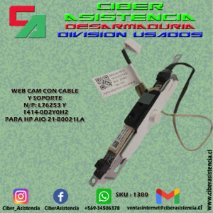 WEB CAM CON CABLE Y SOPORTE N/P: L76253 Y 1414-0D2Y0H2  PARA HP AIO 21-B0021LA