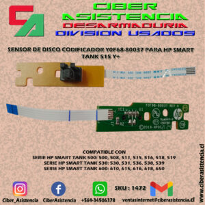 SENSOR DE DISCO CODIFICADOR Y0F68-80037 PARA HP SMART TANK 515 Y+