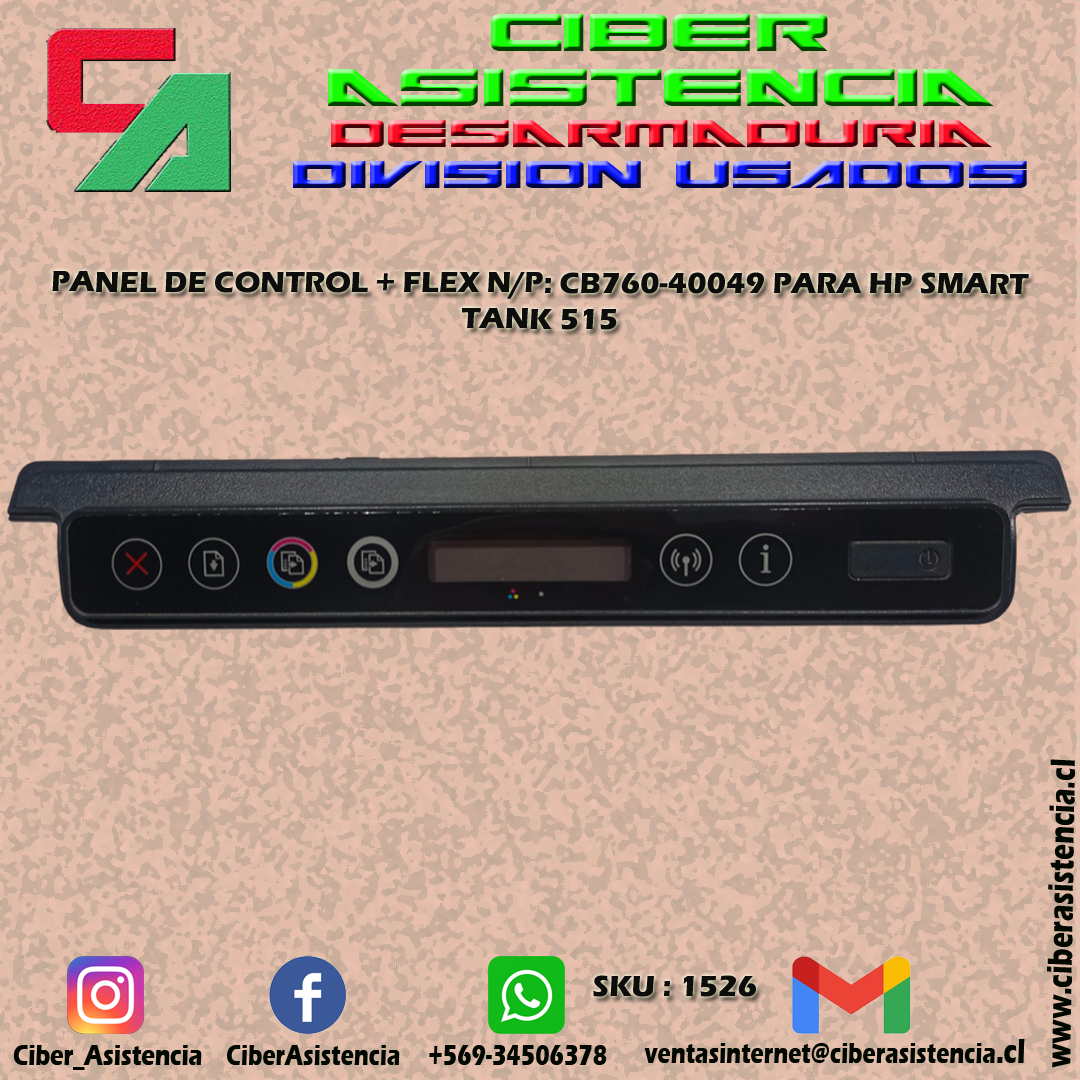 PANEL DE CONTROL + FLEX N/P: CB760-40049 PARA HP SMART TANK 515