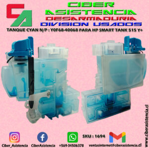 TANQUE CYAN N/P : Y0F68-40068 PARA HP SMART TANK 515 Y+