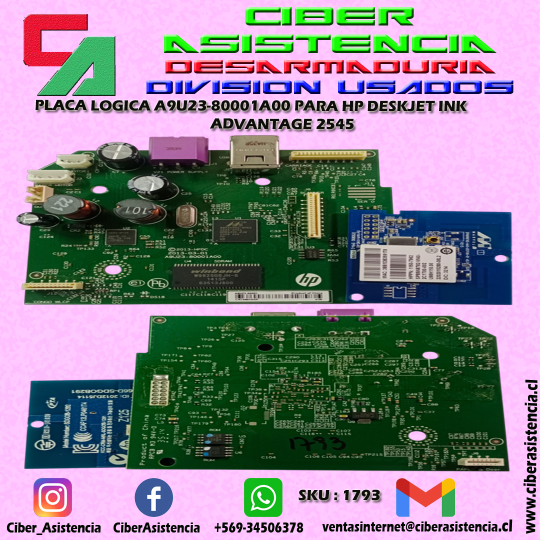 PLACA LOGICA A9U23-80001A00 PARA HP DESKJET INK ADVANTAGE 2545