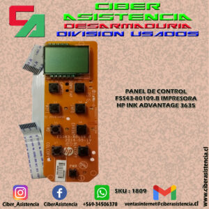 PANEL DE CONTROL F5S43-80109.B IMPRESORA HP INK ADVANTAGE 3635