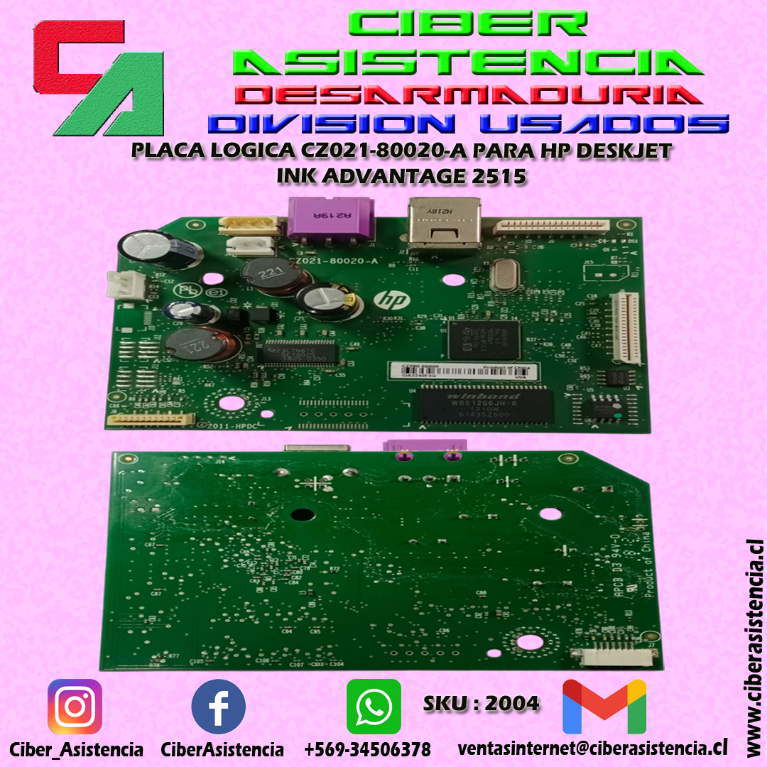 PLACA LOGICA CZ021-80020-A PARA HP DESKJET INK ADVANTAGE 2515