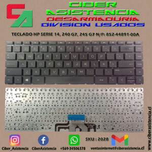 TECLADO HP SERIE 14, 240 G7, 245 G7 N/P: 852-44891-00A