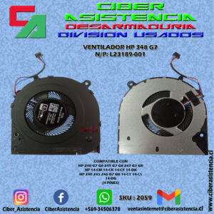 VENTILADOR HP 348 G7 N/P: L23189-001