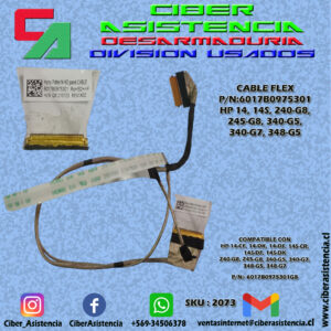 CABLE FLEX P/N:6017B0975301 HP 14, 14S, 240-G8, 245-G8, 340-G5, 340-G7, 348-G5