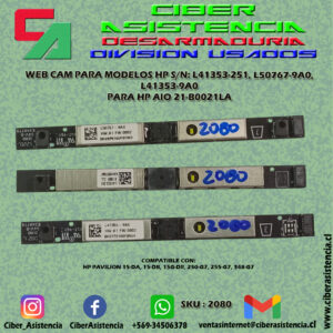 WEB CAM PARA MODELOS HP S/N: L41353-251, L50767-9A0, L41353-9A0