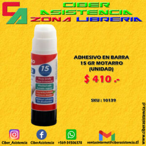ADHESIVO EN BARRA 15 GR MOTARRO (UNIDAD)