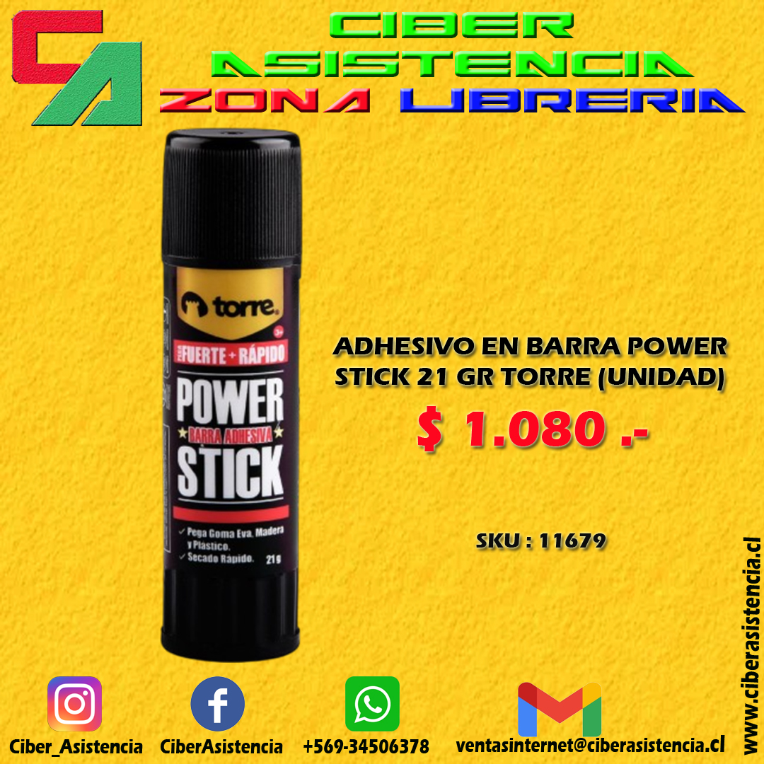 ADHESIVO EN BARRA POWER STICK 21 GR TORRE (UNIDAD)