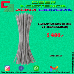 LIMPIAPIPAS GRIS 30 CMS. 20 PIEZAS (UNIDAD)