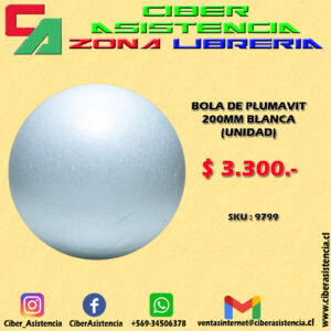 BOLA DE PLUMAVIT 200MM BLANCA (UNIDAD)