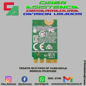 TARJETA WI-FI PARA HP 14-DQ1001LA MODELO: RTL8723DE