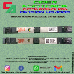 WEB CAM PARA HP 14-DQ1001LA  S/N: 9SF122N3C