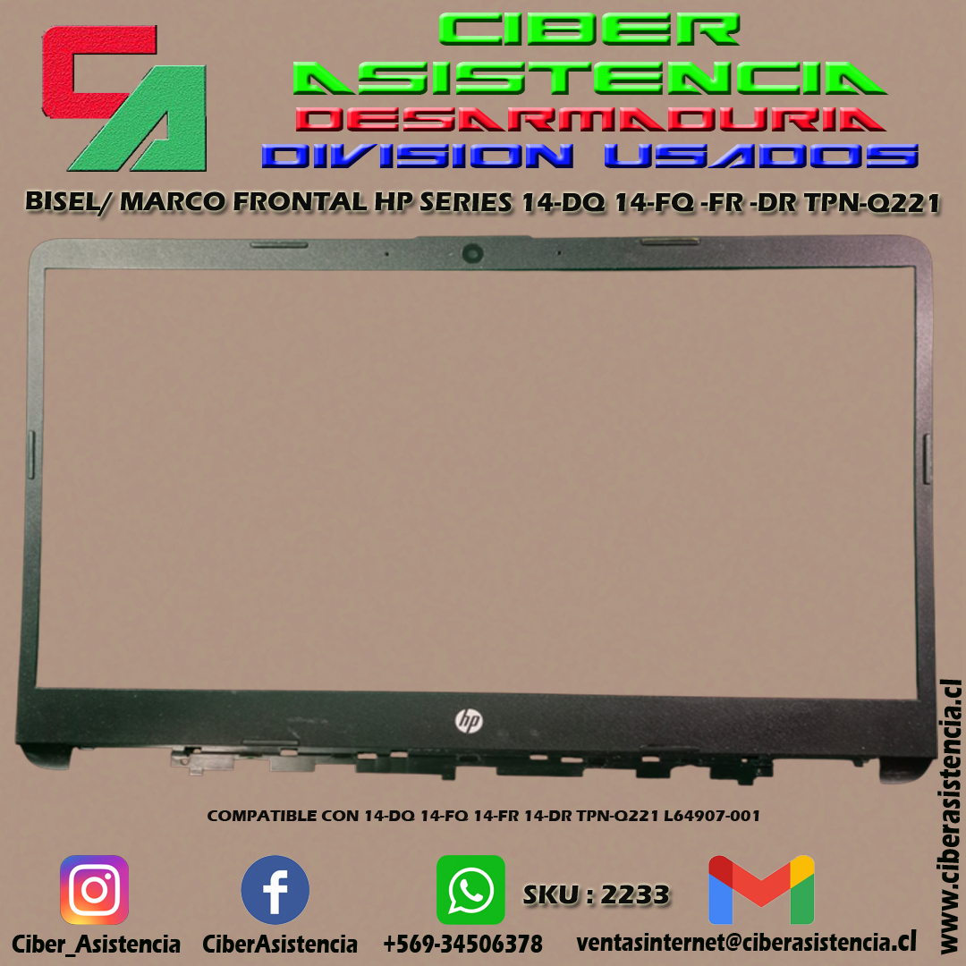 BISEL/ MARCO FRONTAL HP SERIES 14-DQ 14-FQ -FR -DR TPN-Q221