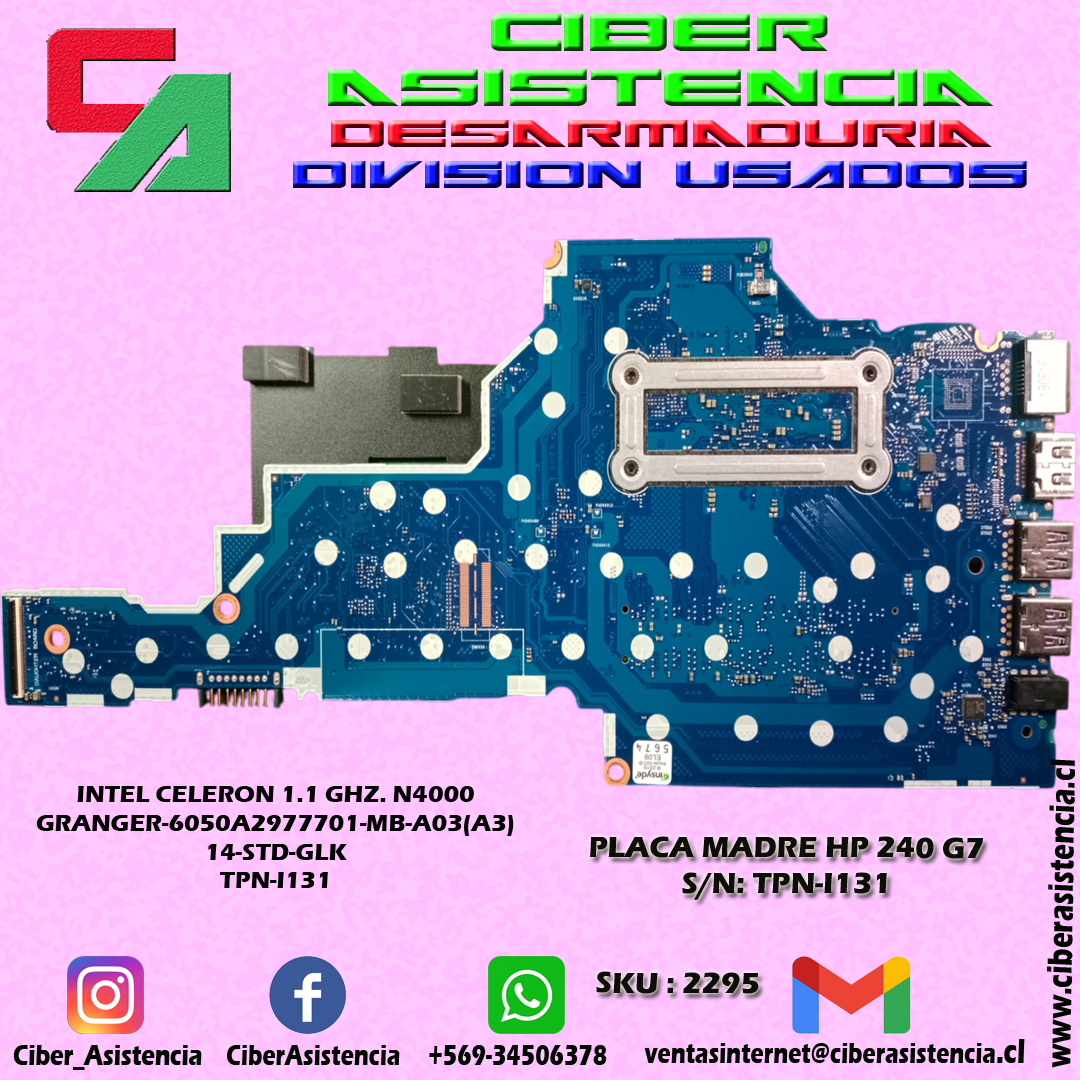 PLACA MADRE HP 240 G7 S/N: TPN-I131 - Imagen 2