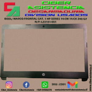 BISEL/ MARCO FRONTAL CAT. 1 HP SERIES 14-CM 14-CK 240 G7 N/P: L23181-001