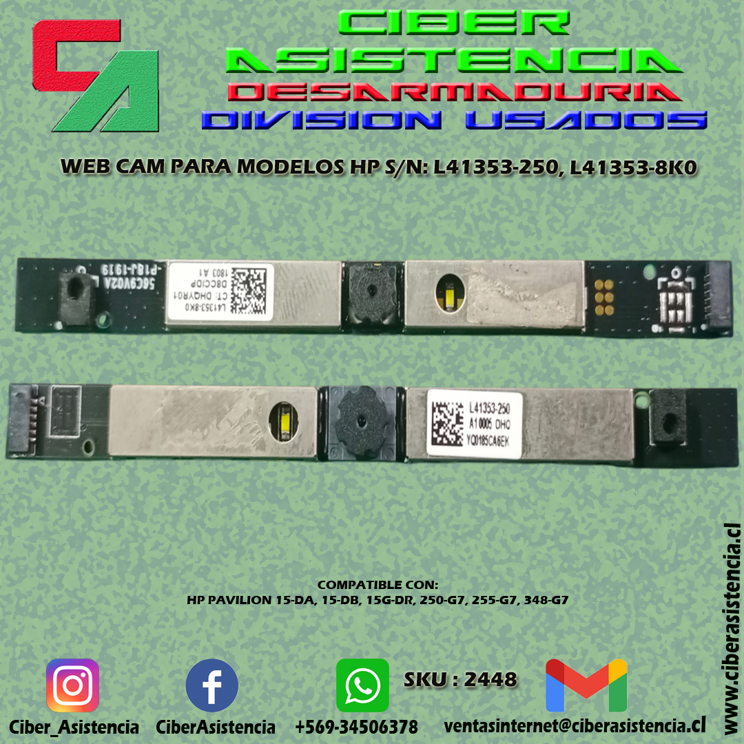 WEB CAM PARA MODELOS HP S/N: L41353-250, L41353-8K0