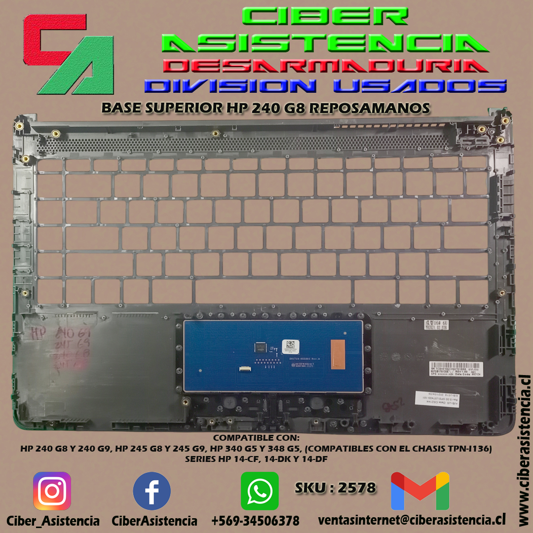 BASE SUPERIOR HP 240 G8 REPOSAMANOS - Imagen 2