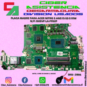 PLACA MADRE PARA ACER NITRO 5 AN515-52-51RW N/P: DH5VF LA-F952P