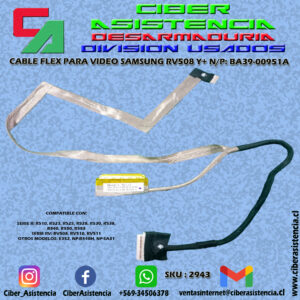 CABLE FLEX PARA VIDEO SAMSUNG RV508 Y+ N/P: BA39-00951A