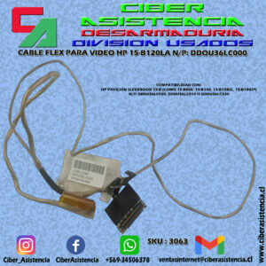 CABLE FLEX PARA VIDEO HP 15-B120LA N/P: DDOU36LC000