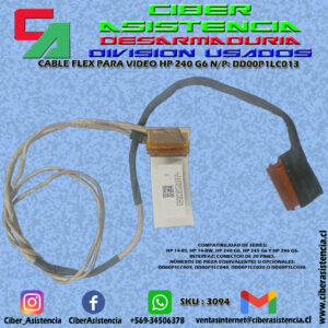 CABLE FLEX PARA VIDEO HP 240 G6 N/P: DD00P1LC013