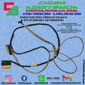 CABLE FLEX PARA VIDEO HP 240 G4 Y+ N/P: 813503-001, 6017B0587401