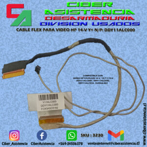 CABLE FLEX PARA VIDEO HP 14-V Y+ N/P: DDY11ALC000
