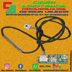 BOTON DE ENCENDIDO HP AIO 18 Y+ N/P: 35102CK00-600-G