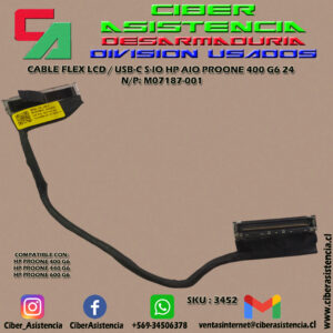 CABLE FLEX LCD / USB-C S-IO HP AIO PROONE 400 G6 24 N/P: M07187-001