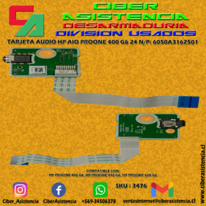 TARJETA AUDIO HP AIO PROONE 400 G6 24 N/P: 6050A3162501
