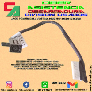 JACK POWER DELL VOSTRO 3400 N/P: DC301016E00