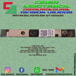 WEB CAM DELL VOSTRO 3400  N/P: CN-0G4JK9